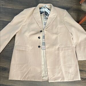 Beige Jacket with Plaid Lining NWT